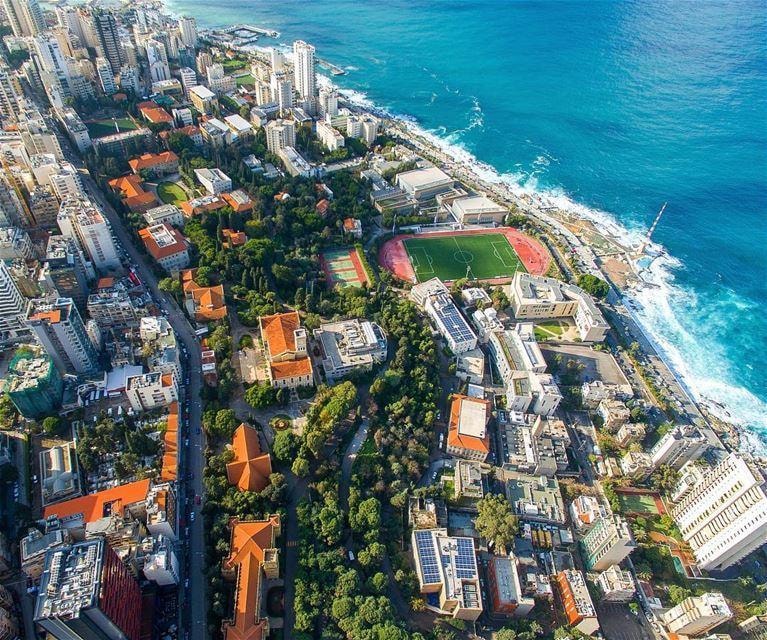 Aerial view of Lebanon's Mediterranean coastline